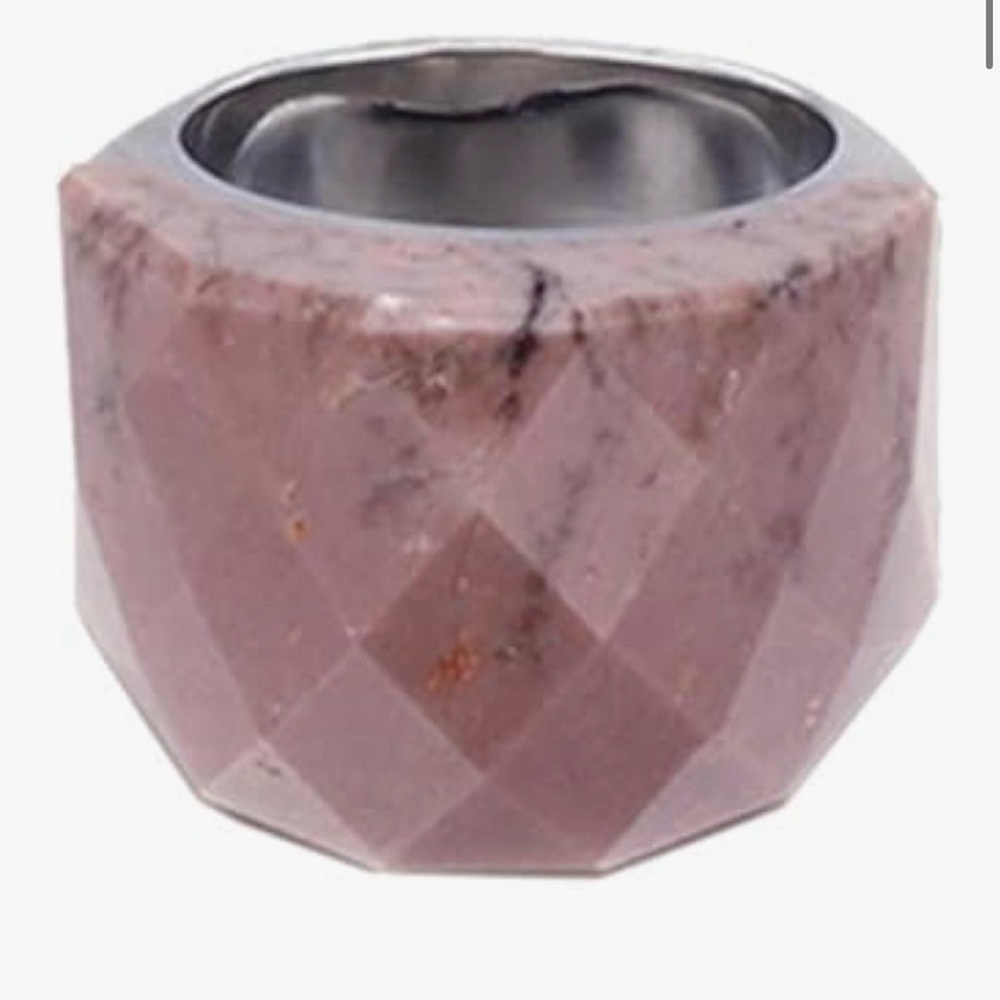 Faceted Rose Quartz Stone Ring - Pink Women's Accessory Size 8